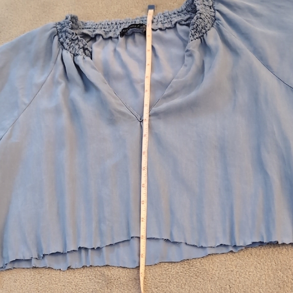 Black Tape Light Blue Blouse - Picture 7 of 8